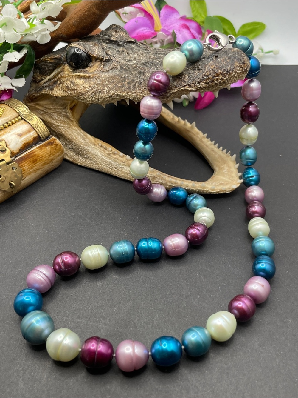 Honora 925 cultured hand knotted pearl necklace A46
